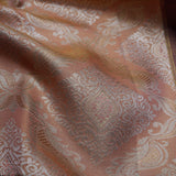 Salmon Peach Kanjivaram Silk Saree With Floral Buttas Weaving