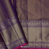 Salmon Peach Kanjivaram Silk Saree With Floral Buttas Weaving