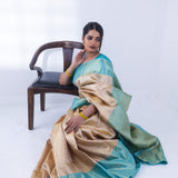 Cashmere Brown Kanjivaram Silk Saree With Floral Jaal Weaving