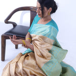 Cashmere Brown Kanjivaram Silk Saree With Floral Jaal Weaving