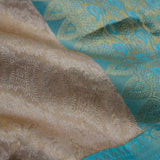 Cashmere Brown Kanjivaram Silk Saree With Floral Jaal Weaving