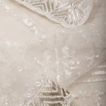 Half White Net Saree With Hand Embroidery