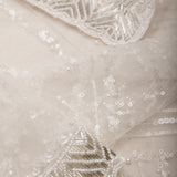 Half White Net Saree With Hand Embroidery