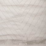 Half White Net Saree With Hand Embroidery