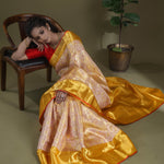Purple-Gold Tissue Kanjivaram Saree With Floral Jaal Weaving