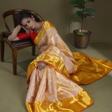 Purple-Gold Tissue Kanjivaram Saree With Floral Jaal Weaving