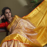 Purple-Gold Tissue Kanjivaram Saree With Floral Jaal Weaving