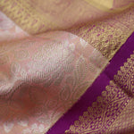Spanish Pink Kanjivaram Silk Saree With Floarl Jaal Weaving