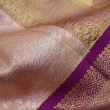 Spanish Pink Kanjivaram Silk Saree With Floarl Jaal Weaving
