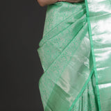Mint Green Floral Jaal Kanjivaram Silk Saree