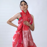 Desire Red Chanderi Saree With Floral Buttas