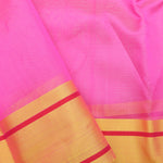 Barbie Pink Chanderi Meenakari Saree With Floral Buttas