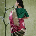 Burgundy Red Printed Kanjivaram Silk Saree