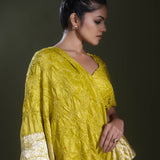 Spectrum Yellow Bandhani Kanjivaram Saree