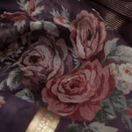 English Violet Printed Organza Designer Saree With Floral Design