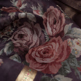 English Violet Printed Organza Designer Saree With Floral Design