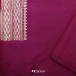 Traffic Purple Banarasi Silk Saree With Floral Ogival Weaving
