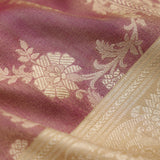 Rouge Pink Tissue Organza Banarasi Saree With Floral Jaal Design