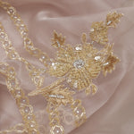 Pale Pink Tissue Organza Saree With Embroidery Border