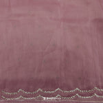 Carnation Pink Tissue Organza Saree With Hand Embroidery