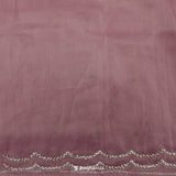 Carnation Pink Tissue Organza Saree With Hand Embroidery