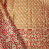 Vegas Gold Tissue Kanjivaram Saree With Floral Jaal Weaving