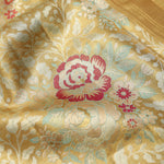 Green Gold Tissue Kanjivaram Saree With Floral Jaal Weaving