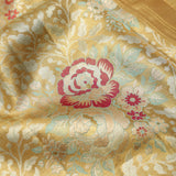 Green Gold Tissue Kanjivaram Saree With Floral Jaal Weaving