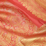 Persian Red Kanjivaram Silk Saree With Floral-Fauna Weaving